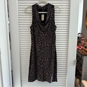 NWT Ann Taylor Fitted Cowlneck Sleeveless Printed Dress